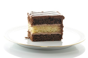 A chocolate fudge layer cake