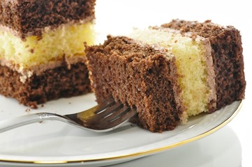 A chocolate fudge layer cake