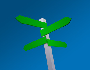 Blank directions signpost
