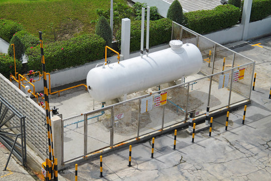 Liquid Petroleum Gas (LPG) Storage Unit Inside A Security Fence