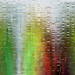 Abstrakt illustrierte farbige Glaswand