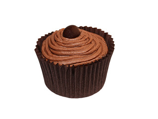 A Tasty Chocolate Iced Muffin Cup Cake.