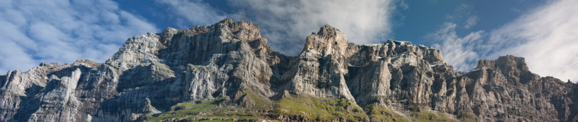 Panorama of green swiss mountains