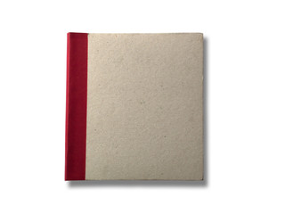 book with recycle paper cover page on isolated background