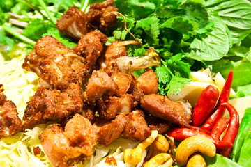 northeast thai style fried spare ribs