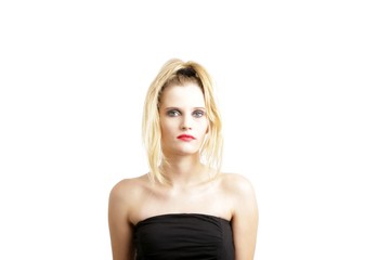Fototapeta premium young female beauty on white background