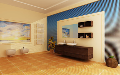 Modern interior of a bathroom