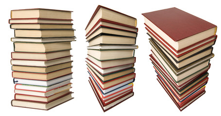 Stack of books isolated on the white