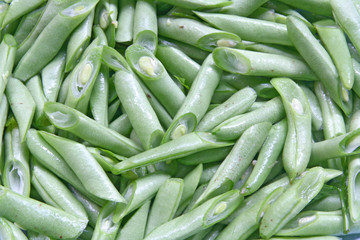 Chopping of Fresh Asparagus beans closeup Pattern