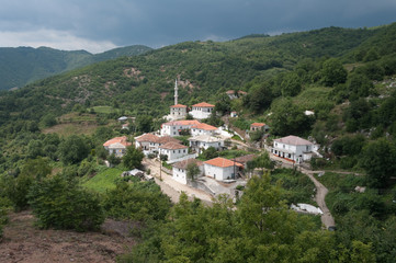 Fototapeta na wymiar White Village And Mosque In The Thrace Greece