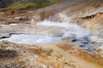 Geothermal area, colorful landscape - Iceland