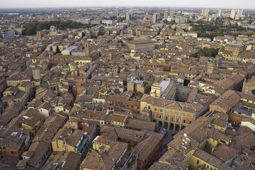 Obraz premium Rooftops of Bologna seen from Asinelli Tower. Italy, Europe