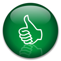 THUMBS UP Web Button (opinion poll survey satisfaction positive)