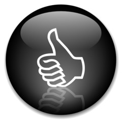 THUMBS UP Web Button (positive satisfaction opinion poll survey)