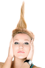 Obraz premium Closeup portrait of blond girl