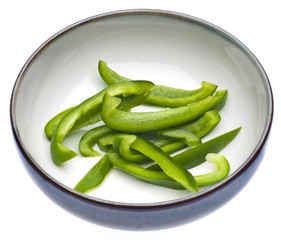 Fresh Green Bell Pepper Slices