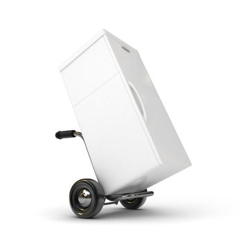 3d barrow truck and fridge