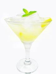 alcohol liqueur cocktail with lemon