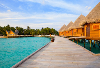 Island in ocean, Maldives.