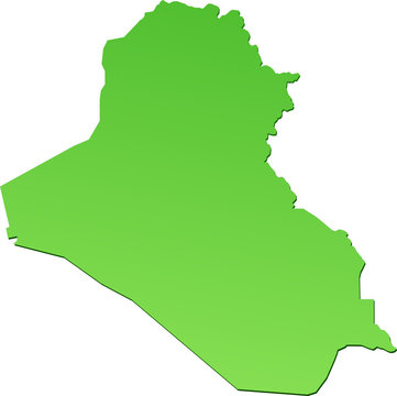 Carte de l'Irak verte (détouré)