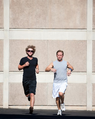 Handsome men running for exercise.