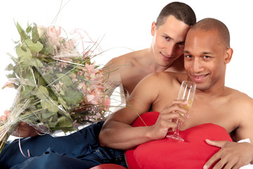 Mixed ethnicity  gay couple