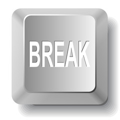 Break. Vector computer key.