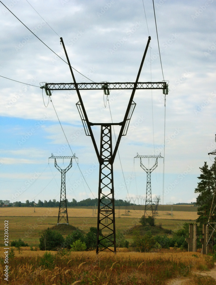 Wall mural high voltage line