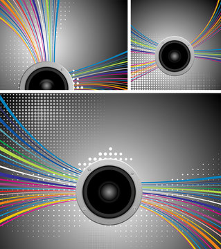 vector music illustration with speakers