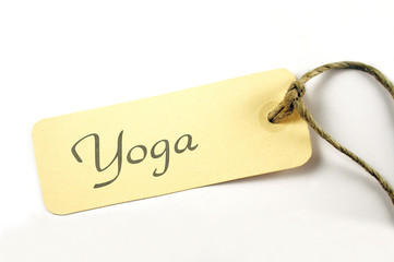 Yoga Kartonschild mit Kordel