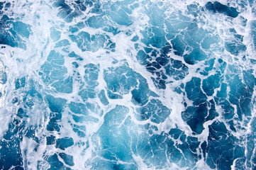 foam on the blue sea - obrazy, fototapety, plakaty