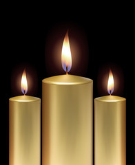 Golden Christmas Candles