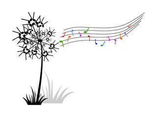 dandelion of music notes