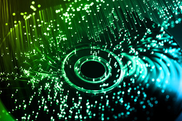 Fiber optics background with lots of light spots