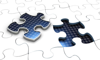 Fototapeta premium Solar construction puzzle