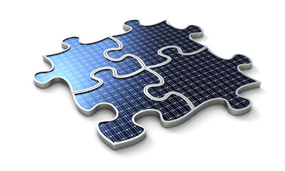 Solar puzzle four pieces
