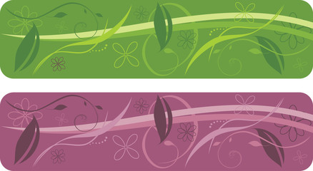 Two patterns for decorative floral borders. Vector