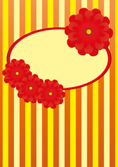 Background with frame and flowers, part 1, vector illustration..