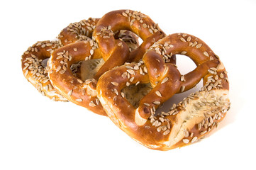 Brezeln mit Sonnenblumenkernen