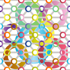 Retro pattern with colored circles