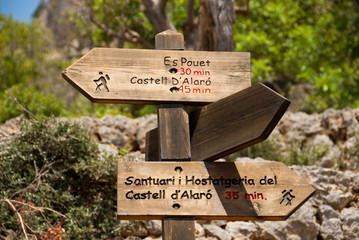 Cartel camino Castillo de Alaro