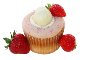 Strawberry and cream cupcake