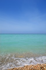 Caribbean vertical sea horizon turquioise water and blue sky