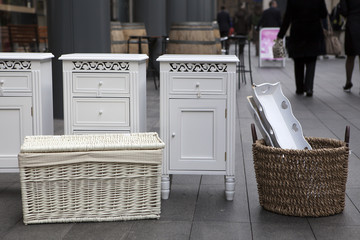 Homemade natural materials furniture public display  sale