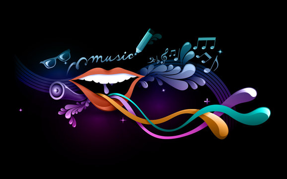funky music illustration