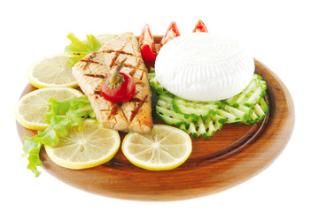 salmon, lemon and soft cheese