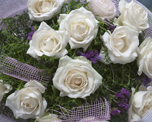 Bouquet of white roses