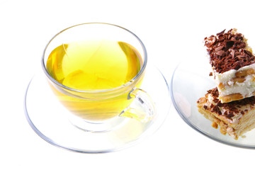black tea and lemon cake