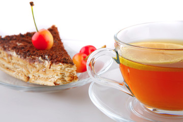tea, cake and cherry