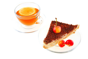 tea and cherry cake